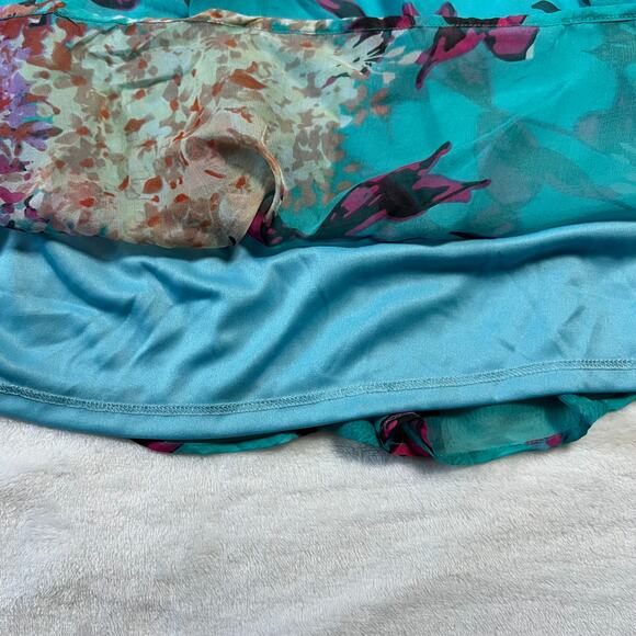 Women's Sleeveless Crewneck Floral Print Fit and Flare Mini Dress Size XS Boho - Picture 5 of 9